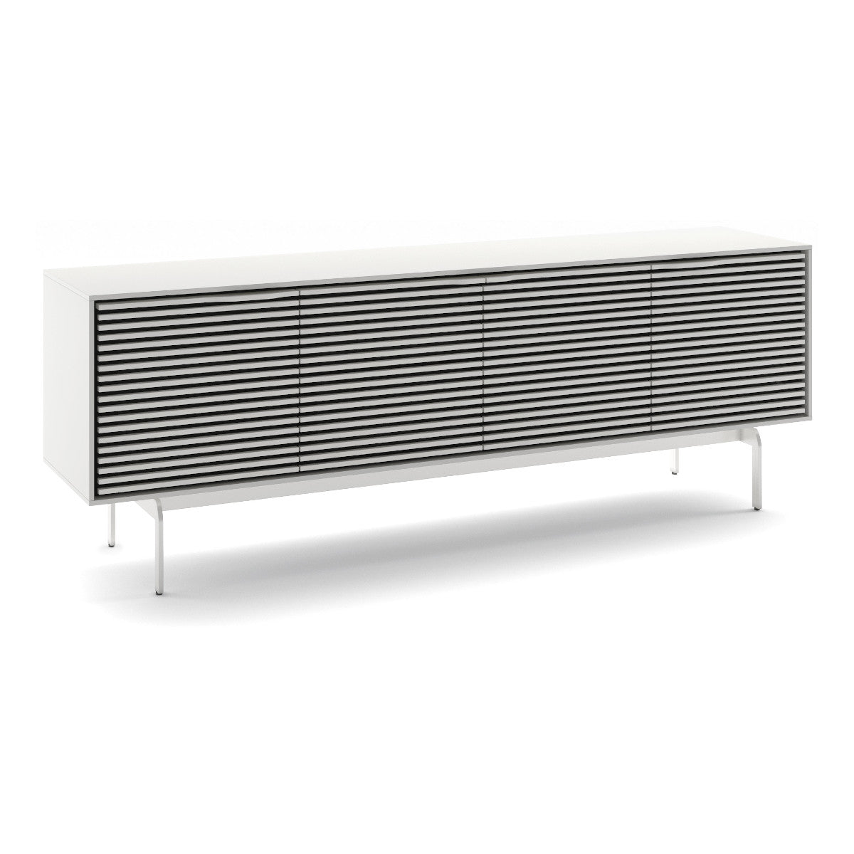 BDI Align 7479 4-Door Cabinet with Console Base (Satin White)