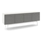BDI Align 7479 4-Door Cabinet with Console Base (Satin White)