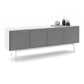 BDI Align 7479 4-Door Cabinet with Console Base (Satin White)