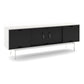 BDI Align 7479 4-Door Cabinet with Console Base (Satin White)