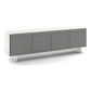 BDI Align 7479 4-Door Cabinet with Media Base (Satin White)
