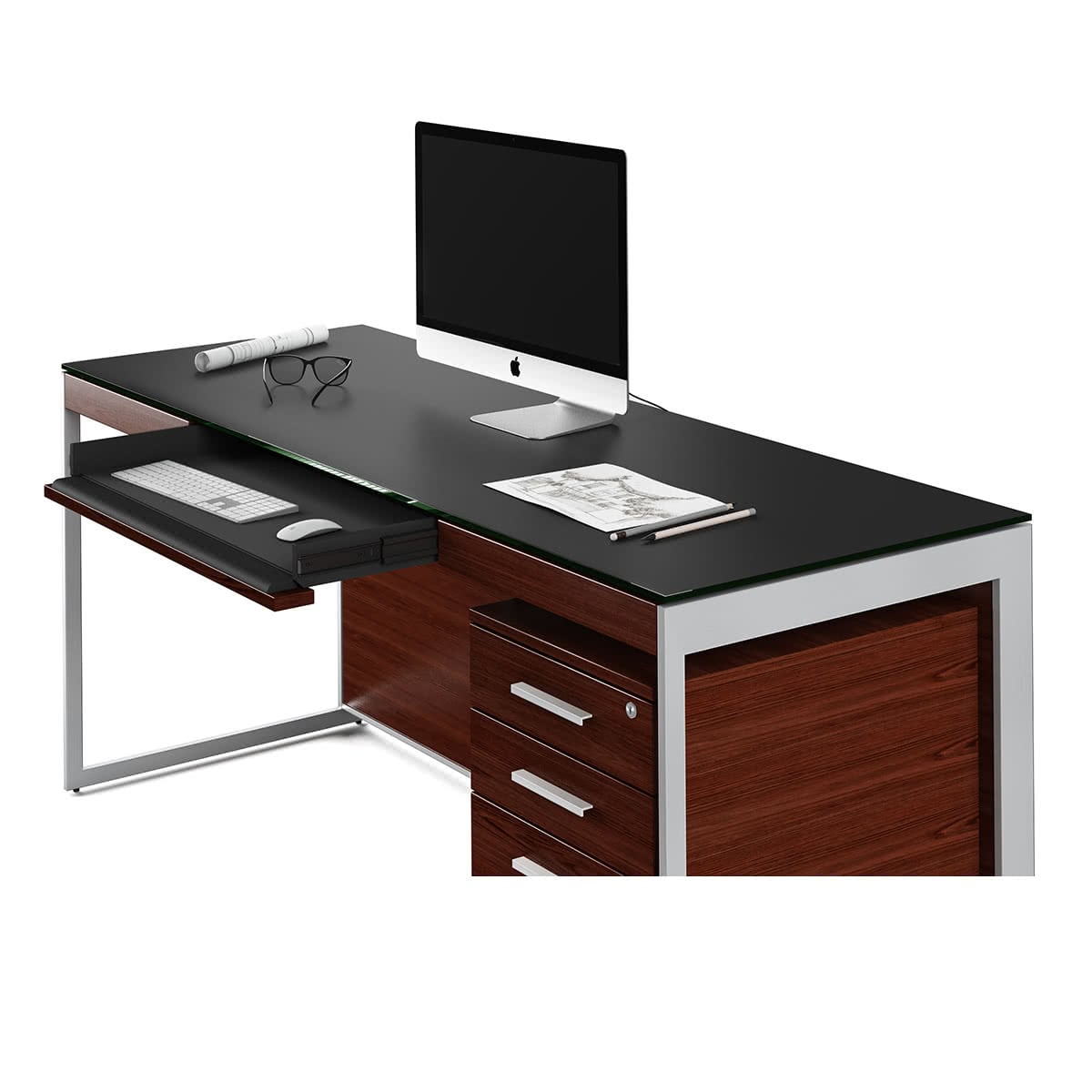 BDI Sequel 20 6101 Desk (Chocolate/Nickel)