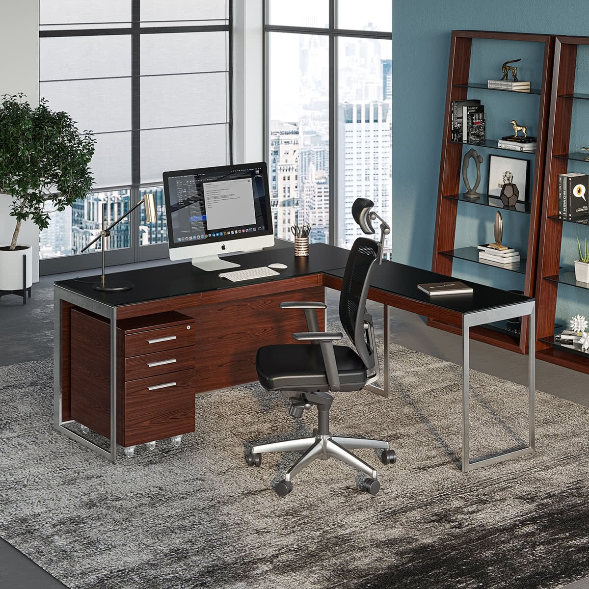 BDI Sequel 20 6101 Desk (Chocolate/Nickel)