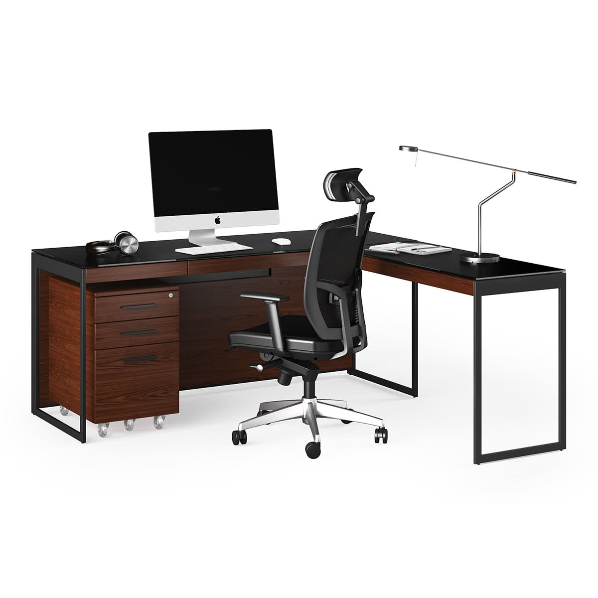 BDI Sequel 20 6112 Return Desk (Chocolate/Black)