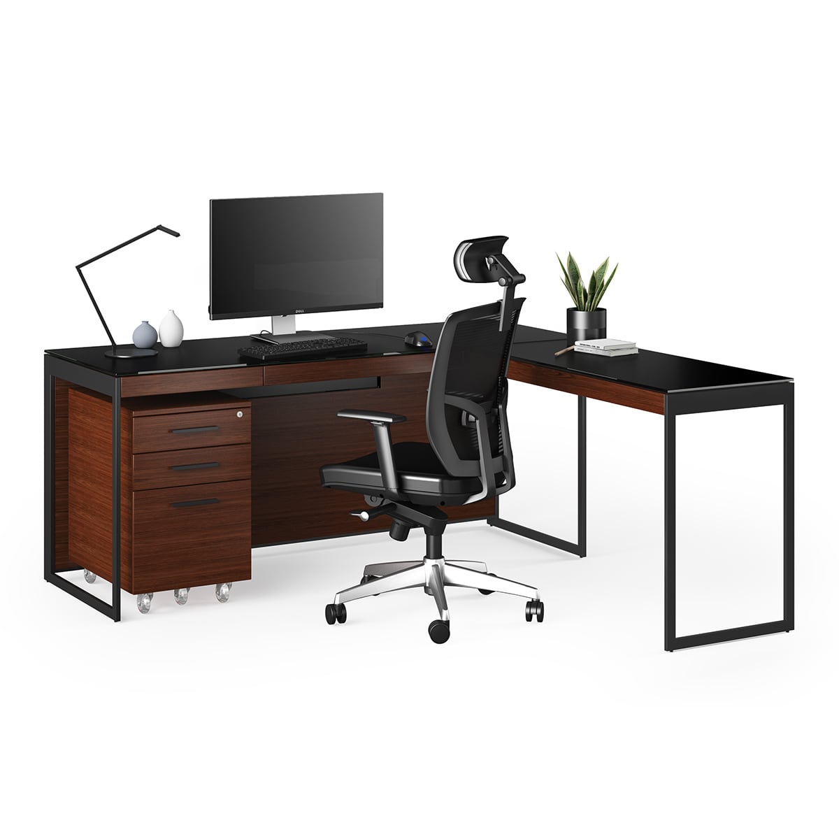 BDI Sequel 20 6112 Return Desk (Chocolate/Black)