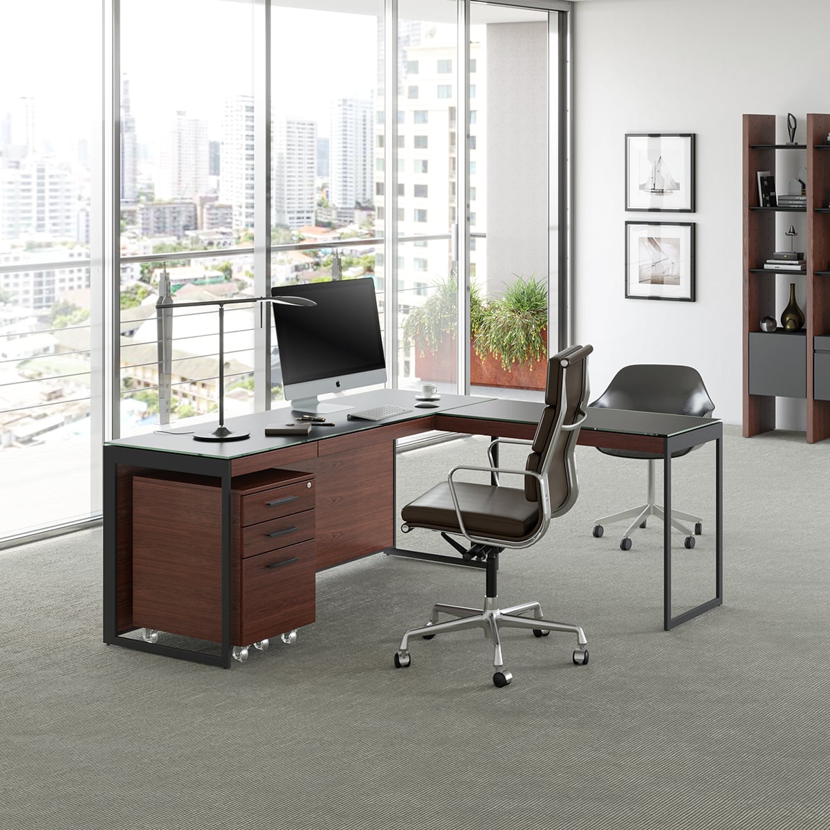 BDI Sequel 20 6112 Return Desk (Chocolate/Black)