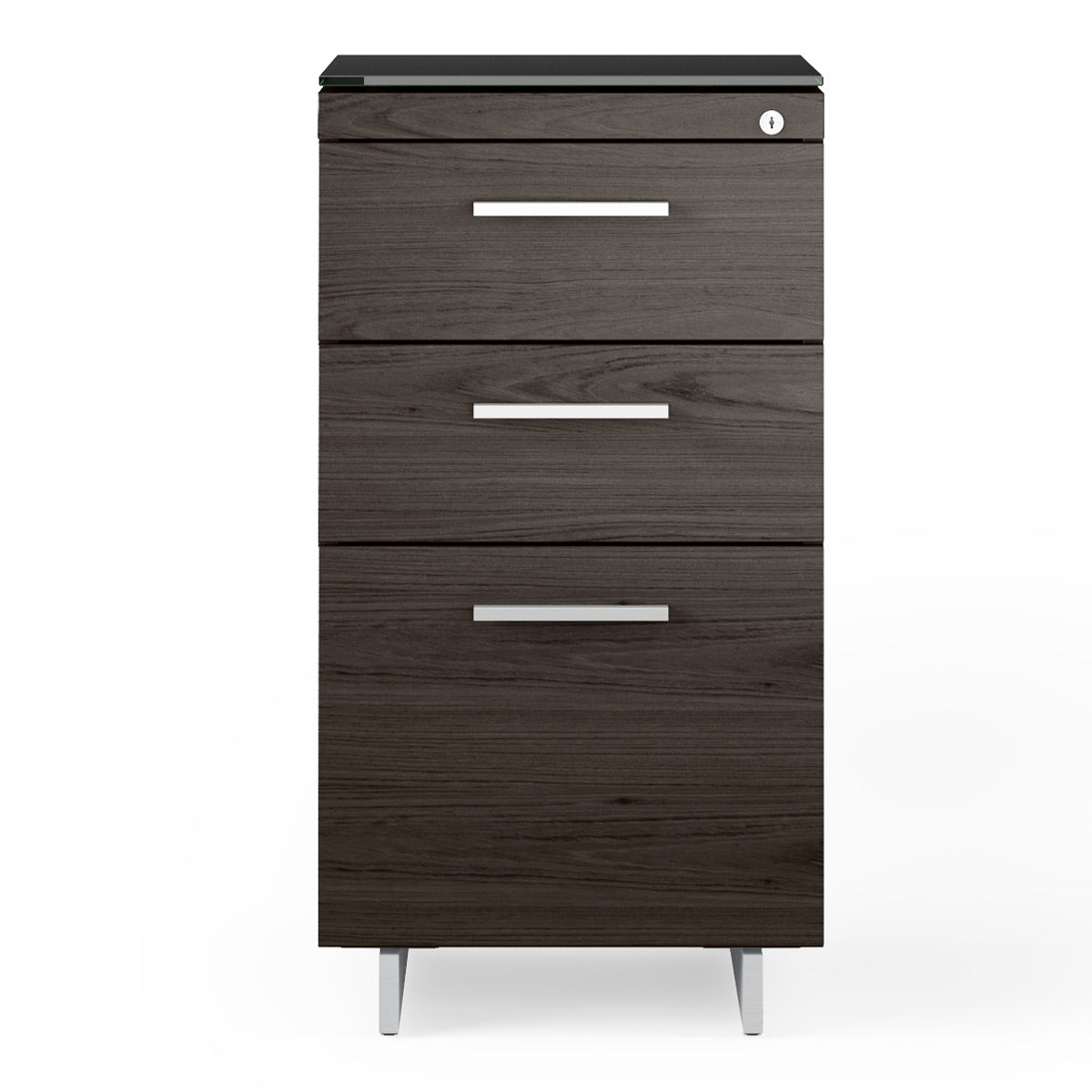 BDI Sequel 20 6114 3 Drawer File Cabinet (Charcoal/Nickel)