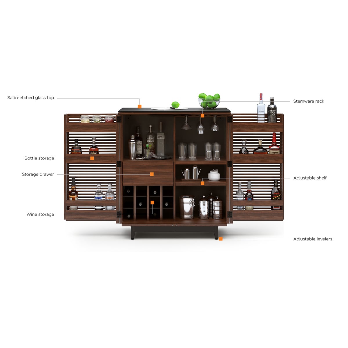 BDI Corridor 5620 Compact Bar (Walnut)