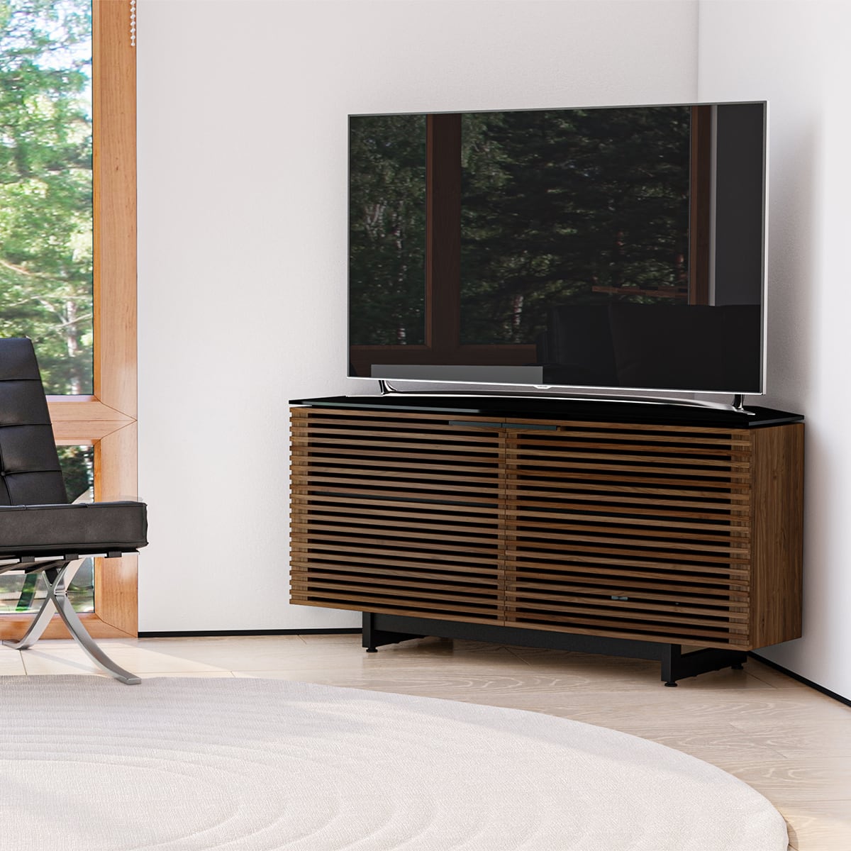 BDI Corridor 8175 Corner Media Cabinet (Walnut)