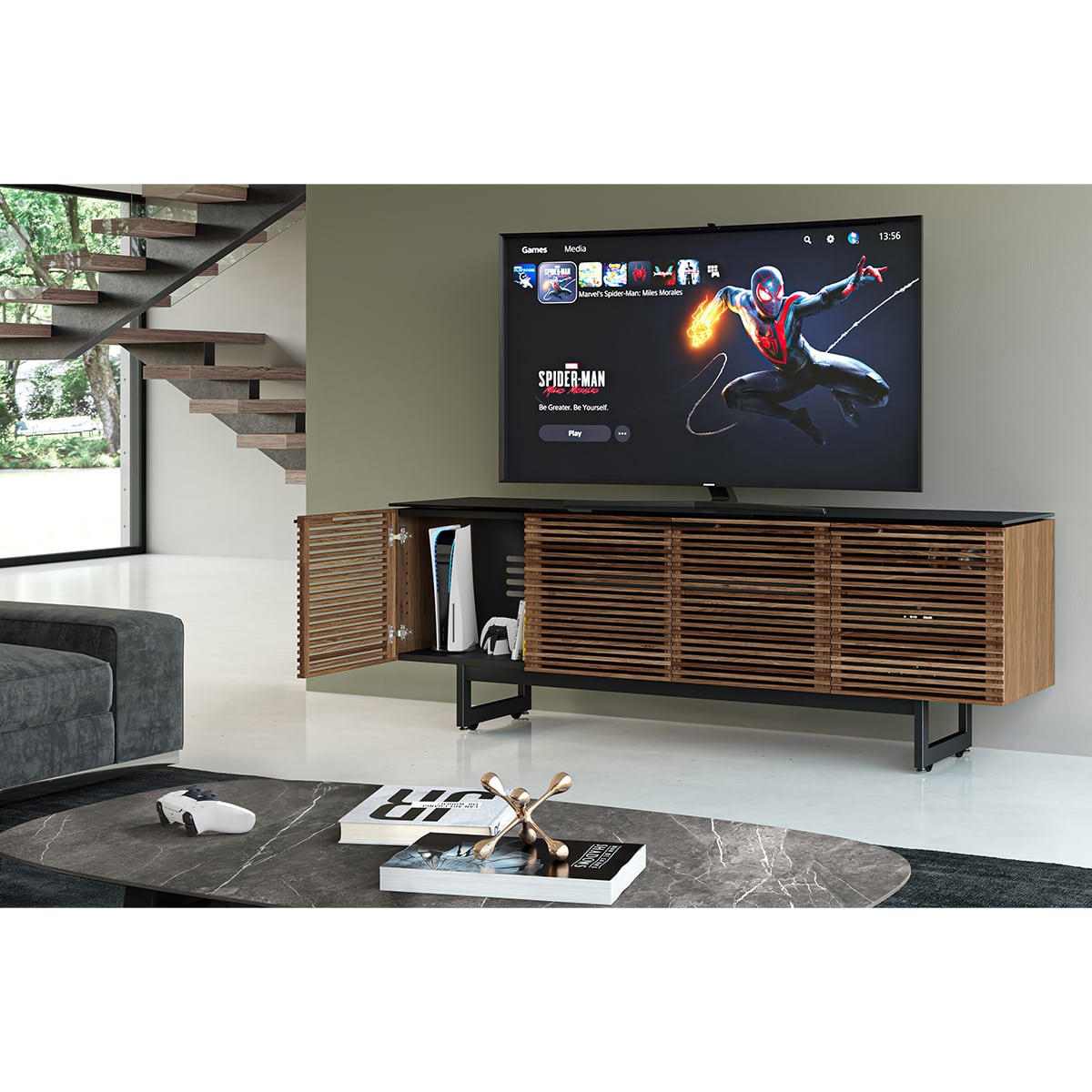 BDI Corridor 8179 Quad Media Console for TVs up to 85" (Walnut)