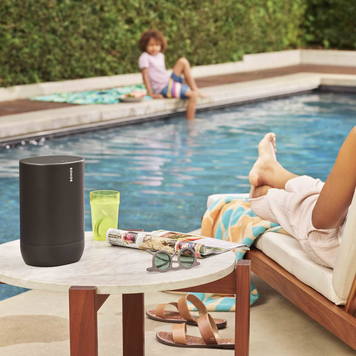 Sonos Indoor Outdoor Set with Move Smart Speaker and One Gen 2 Voice-Controlled Wireless Speaker (Black)