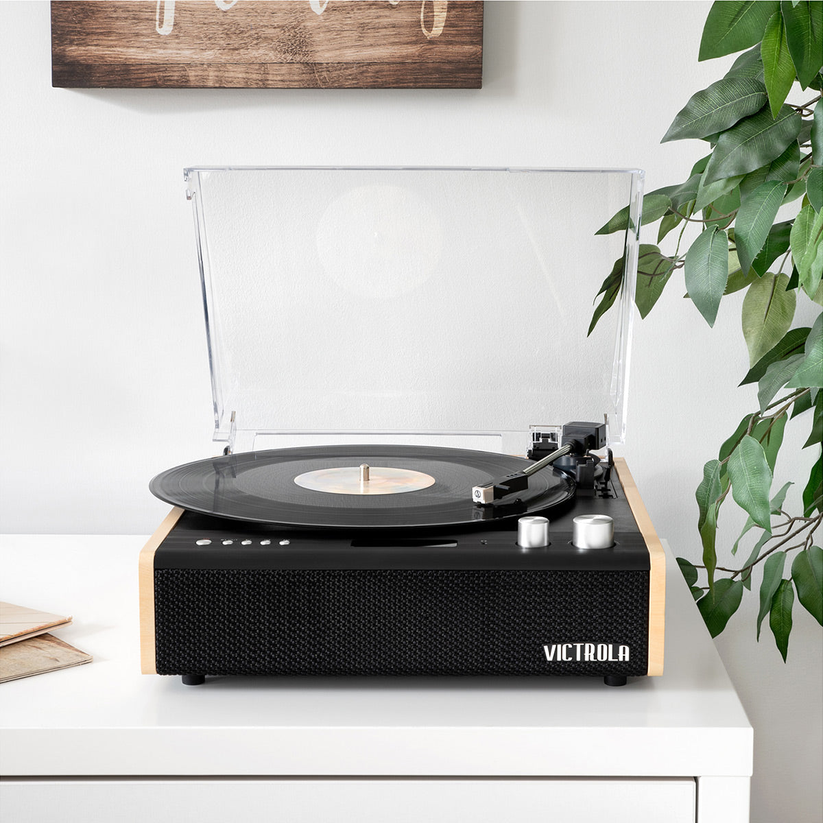 Victrola Eastwood 3-Speed Dual-Bluetooth Hybrid Turntable with Record Care Kit