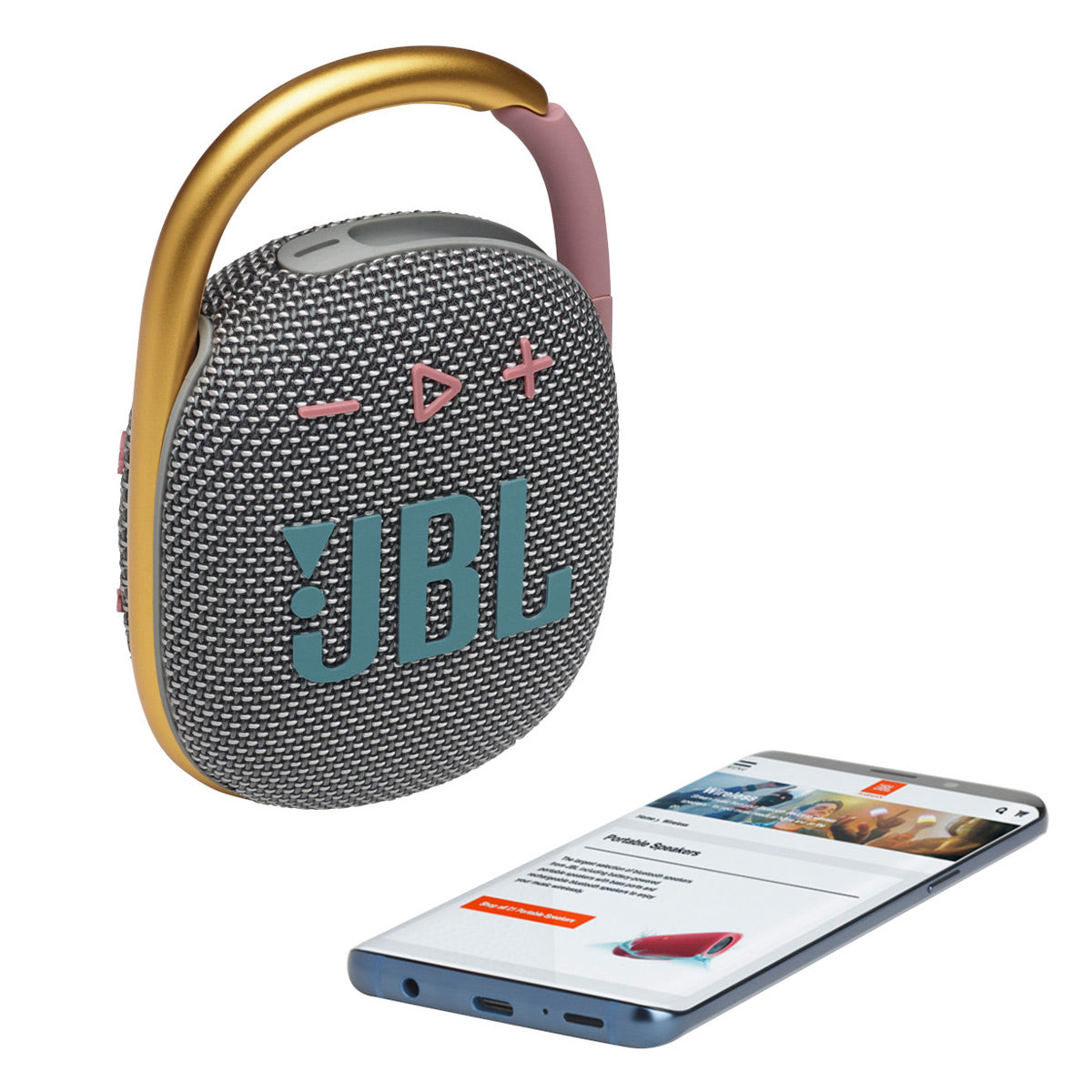 JBL Clip 4 Portable Bluetooth Waterproof Speaker (Grey)