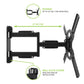 Kanto PS300 Full Motion Articulating Single Stud Mount for 26" - 60" TV (Black)