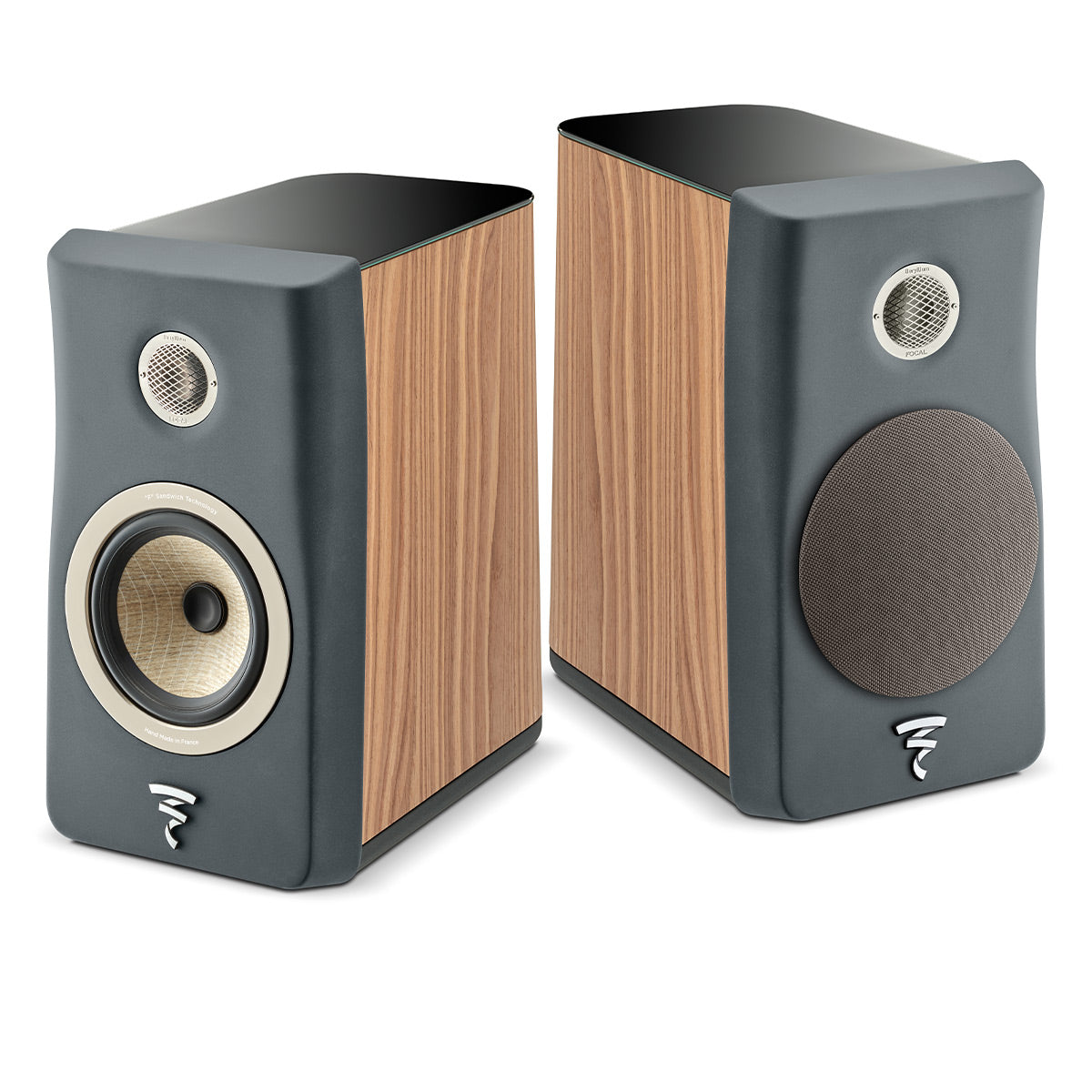 Focal Kanta No.1 2-Way Bookshelf Speaker - Pair (Walnut Mat & Dark Grey Mat)