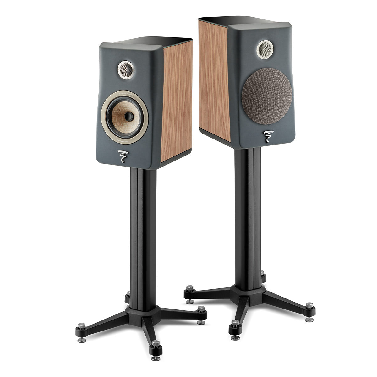 Focal Kanta No.1 2-Way Bookshelf Speaker - Pair (Walnut Mat & Dark Grey Mat)