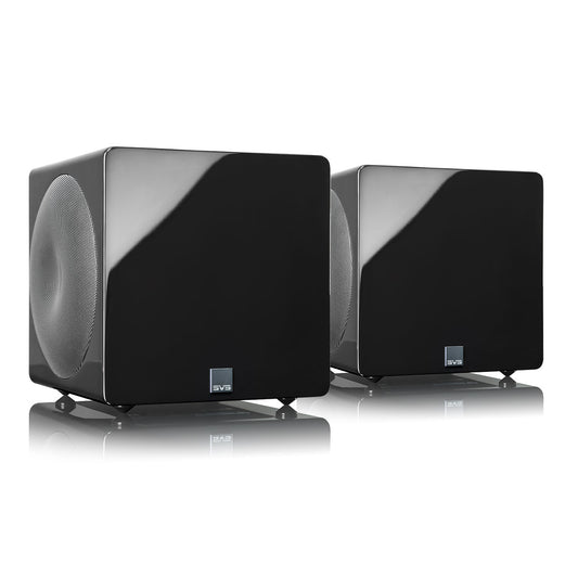 SVS 3000 Micro Sealed Subwoofers with Fully Active Dual 8-inch Drivers - Pair (Piano Gloss Black)