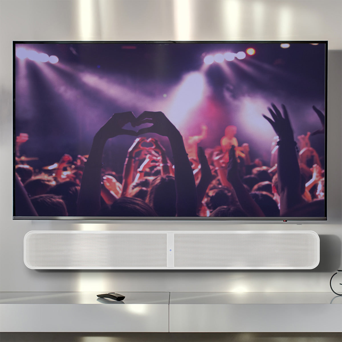 Bluesound Pulse Soundbar+ Wireless Soundbar with Pulse SUB+ 8" Wireless Powered Subwoofer (White)