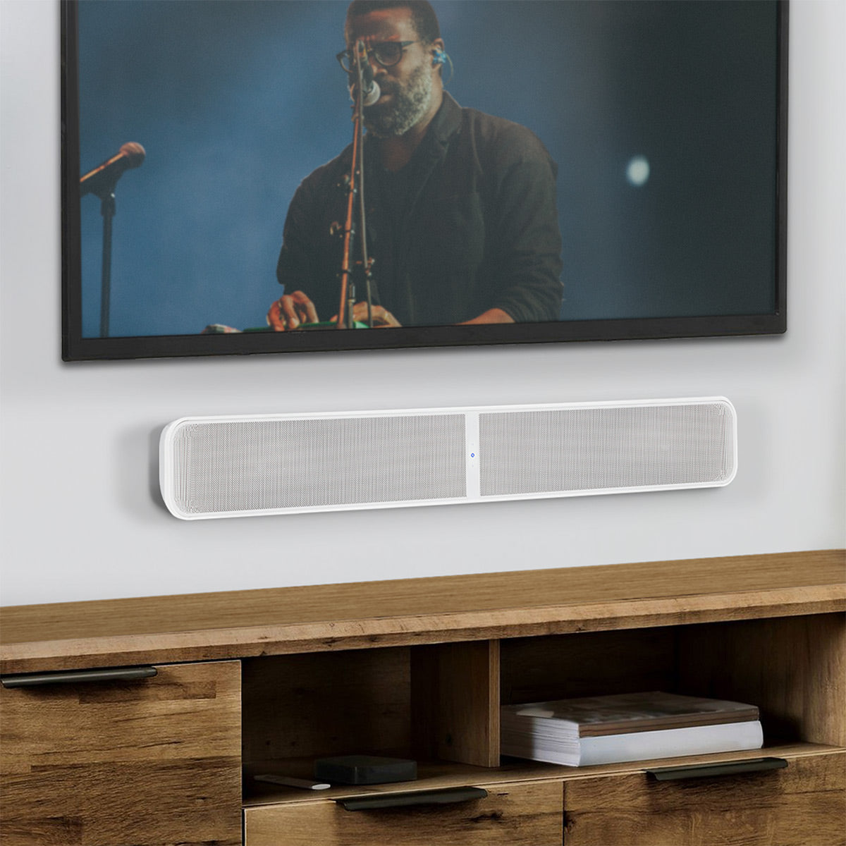 Bluesound Pulse Soundbar+ Wireless Soundbar with Pulse SUB+ 8" Wireless Powered Subwoofer (White)