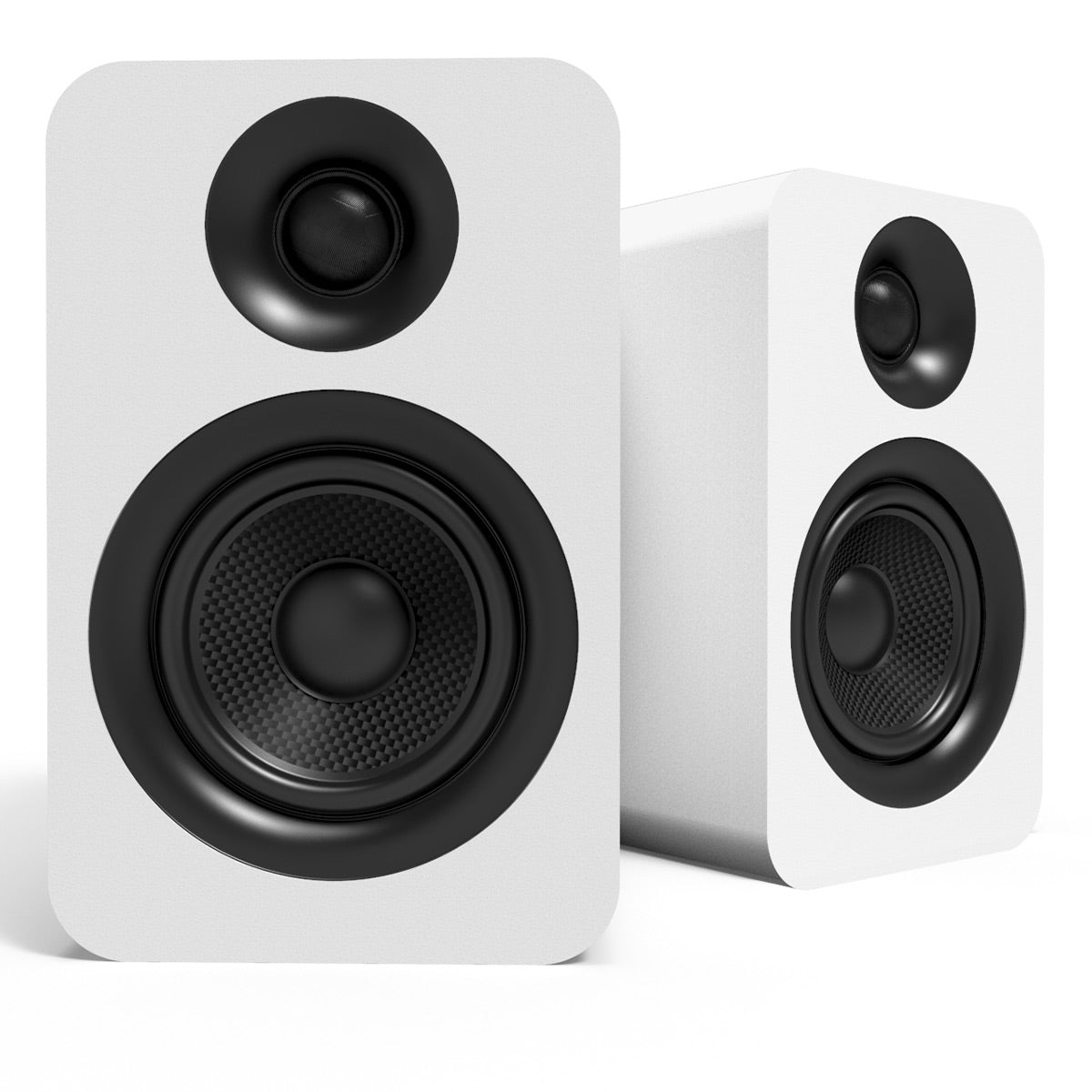 Kanto YUP4 Passive Bookshelf Speakers with S4 Speaker Stands - Pair (White)