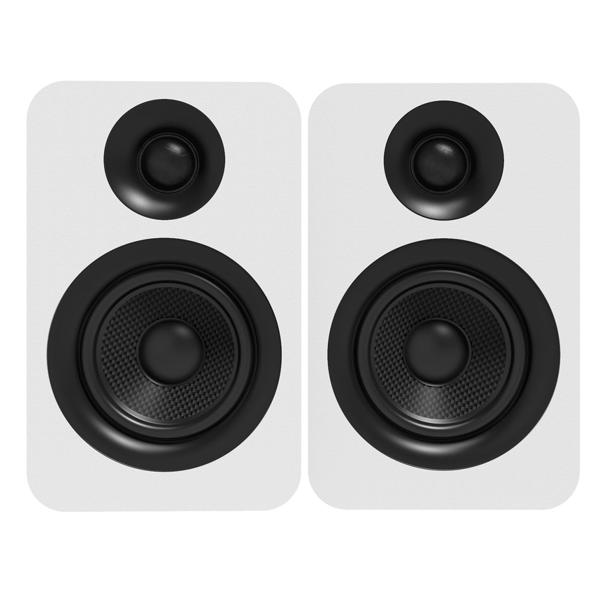 Kanto YUP4 Passive Bookshelf Speakers with S4 Speaker Stands - Pair (White)