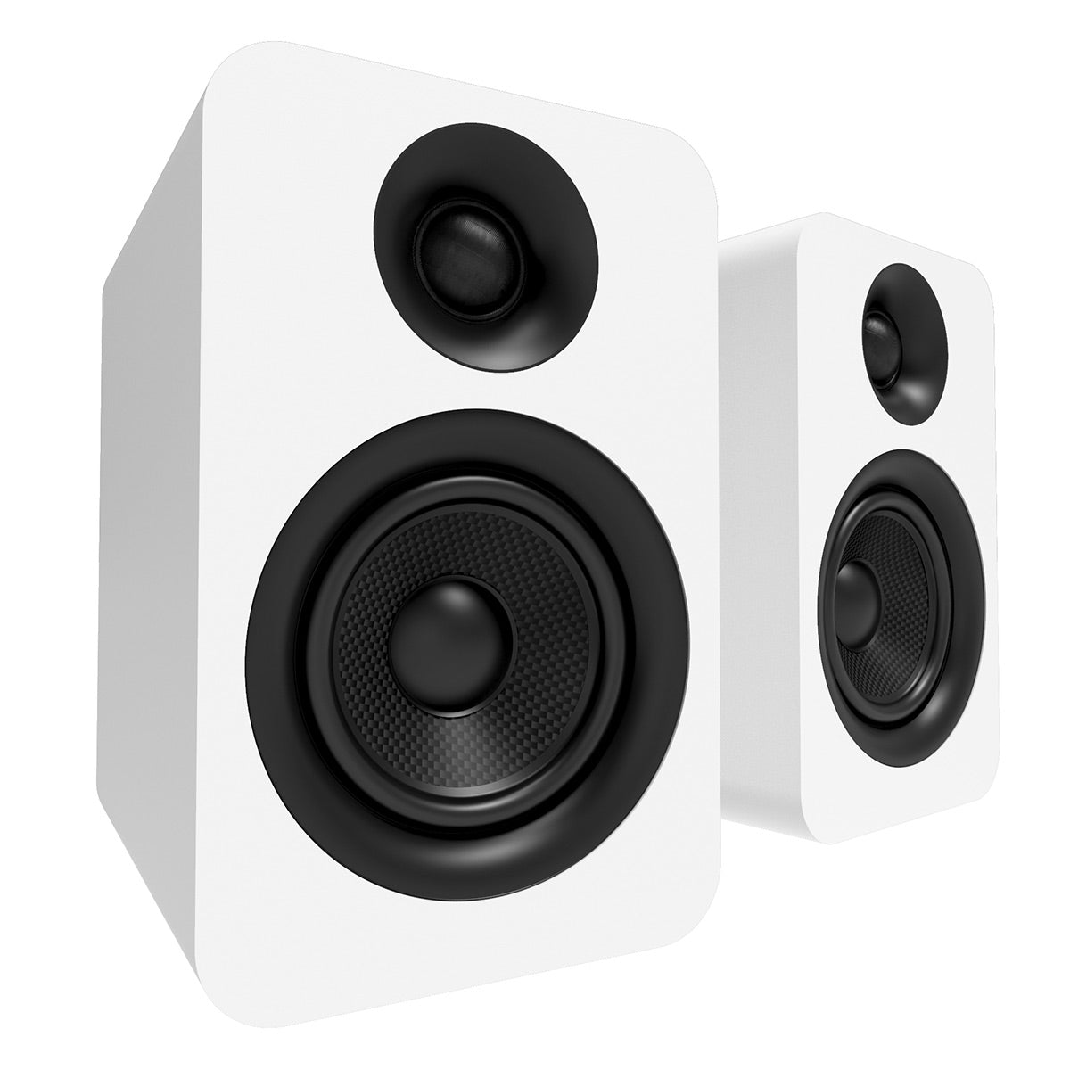 Kanto YUP4 Passive Bookshelf Speakers with S4 Speaker Stands - Pair (White)