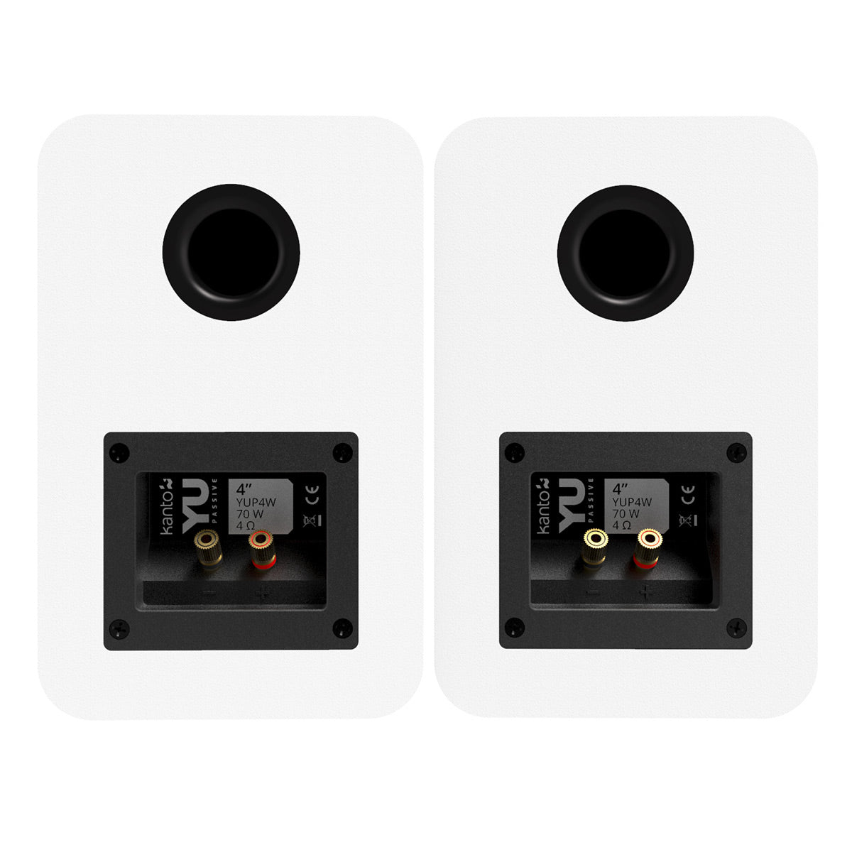 Kanto YUP4 Passive Bookshelf Speakers with S4 Speaker Stands - Pair (White)