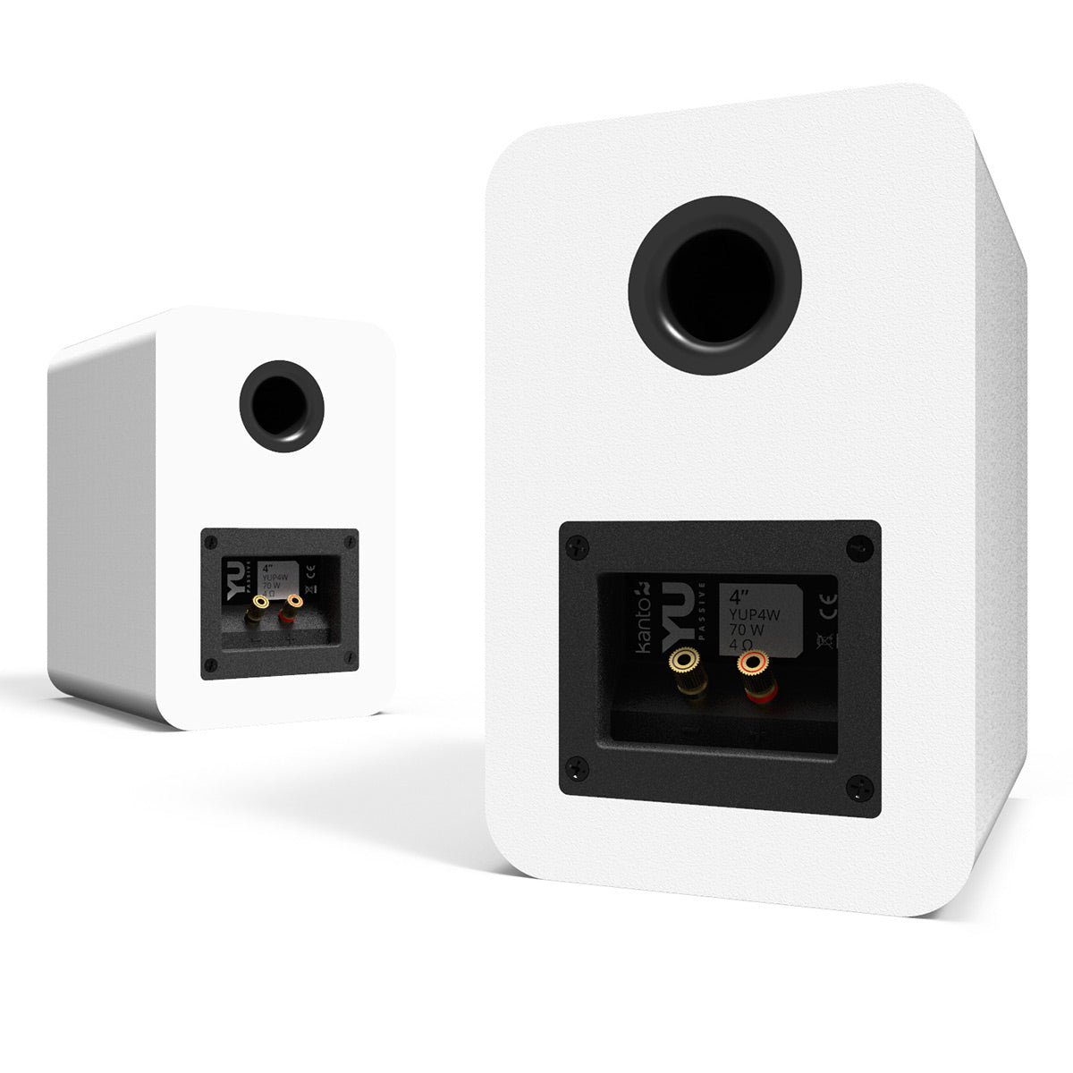 Kanto YUP4 Passive Bookshelf Speakers with S4 Speaker Stands - Pair (White)