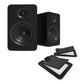 Kanto YUP6 Passive Bookshelf Speakers with S6 Speaker Stands - Pair (Black)