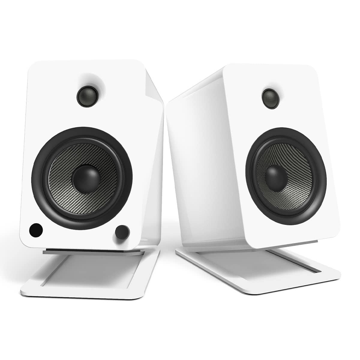 Kanto YUP6 Passive Bookshelf Speakers with S6 Speaker Stands - Pair (White)