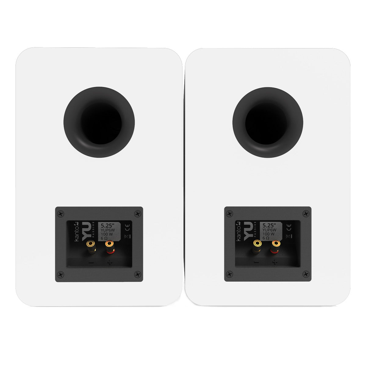 Kanto YUP6 Passive Bookshelf Speakers with S6 Speaker Stands - Pair (White)