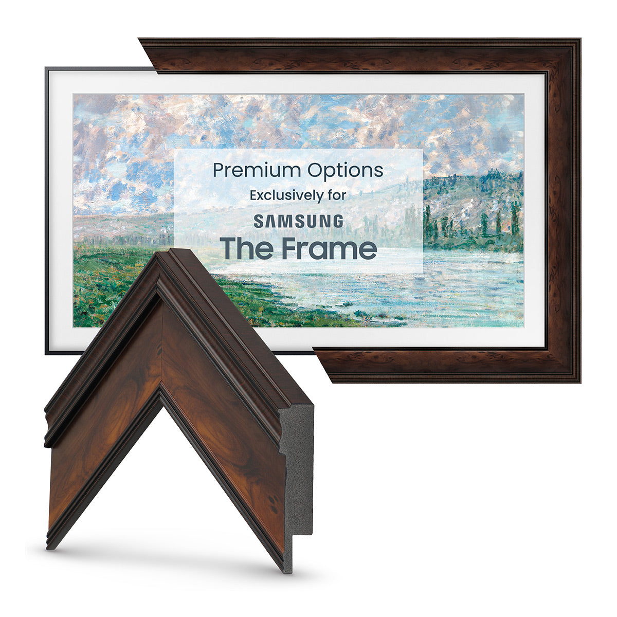 Deco TV Frames 43" Customizable Frame for Samsung The Frame TV 2021-2023 (Burlwood)