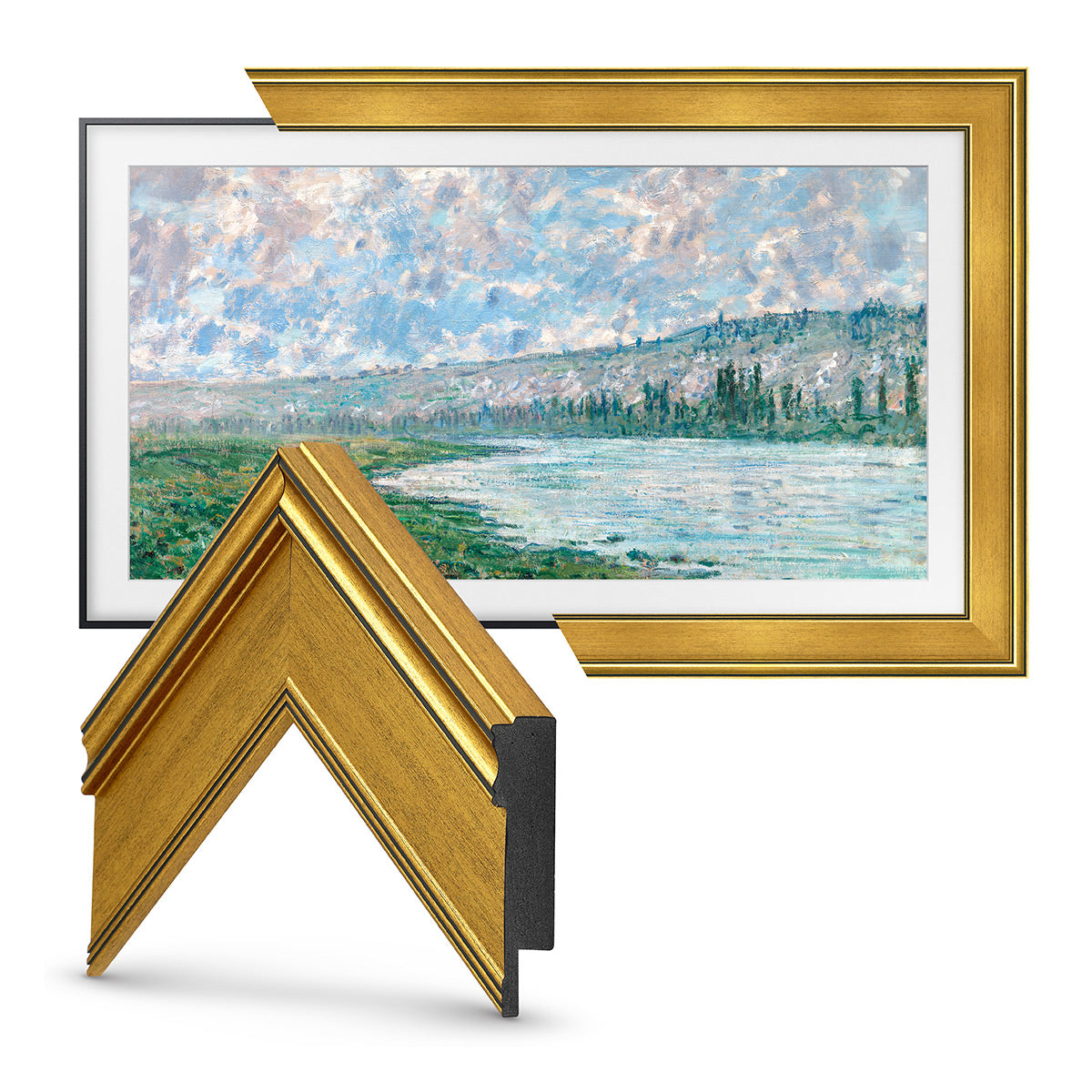 Deco TV Frames 55" Frame for Samsung The Frame TV 2021-2024 (Antique Gold)