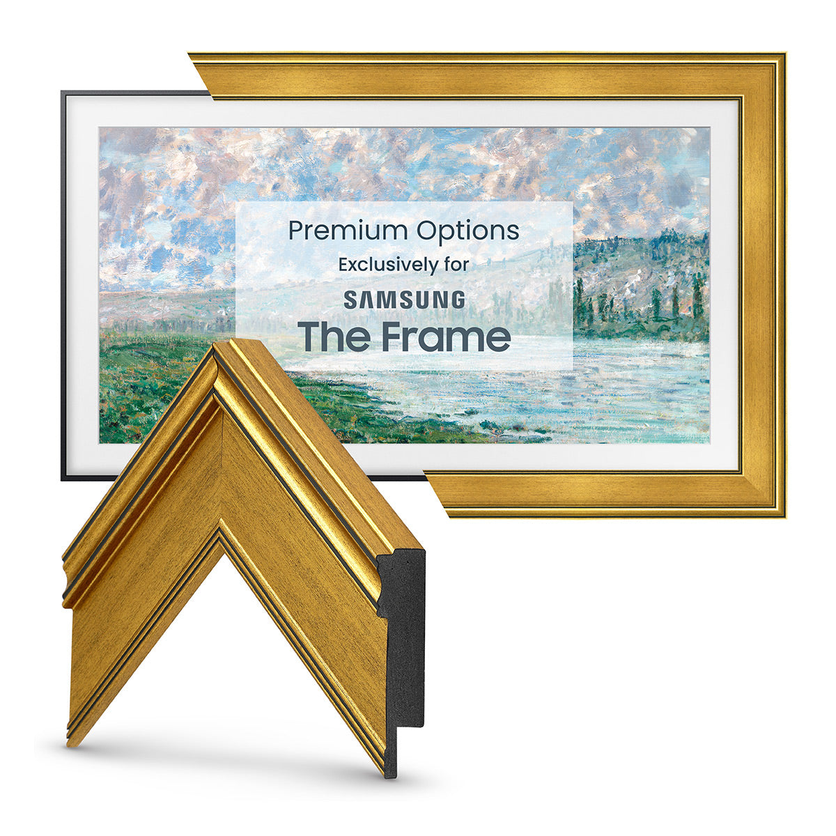 Deco TV Frames 55" Frame for Samsung The Frame TV 2021-2024 (Antique Gold)