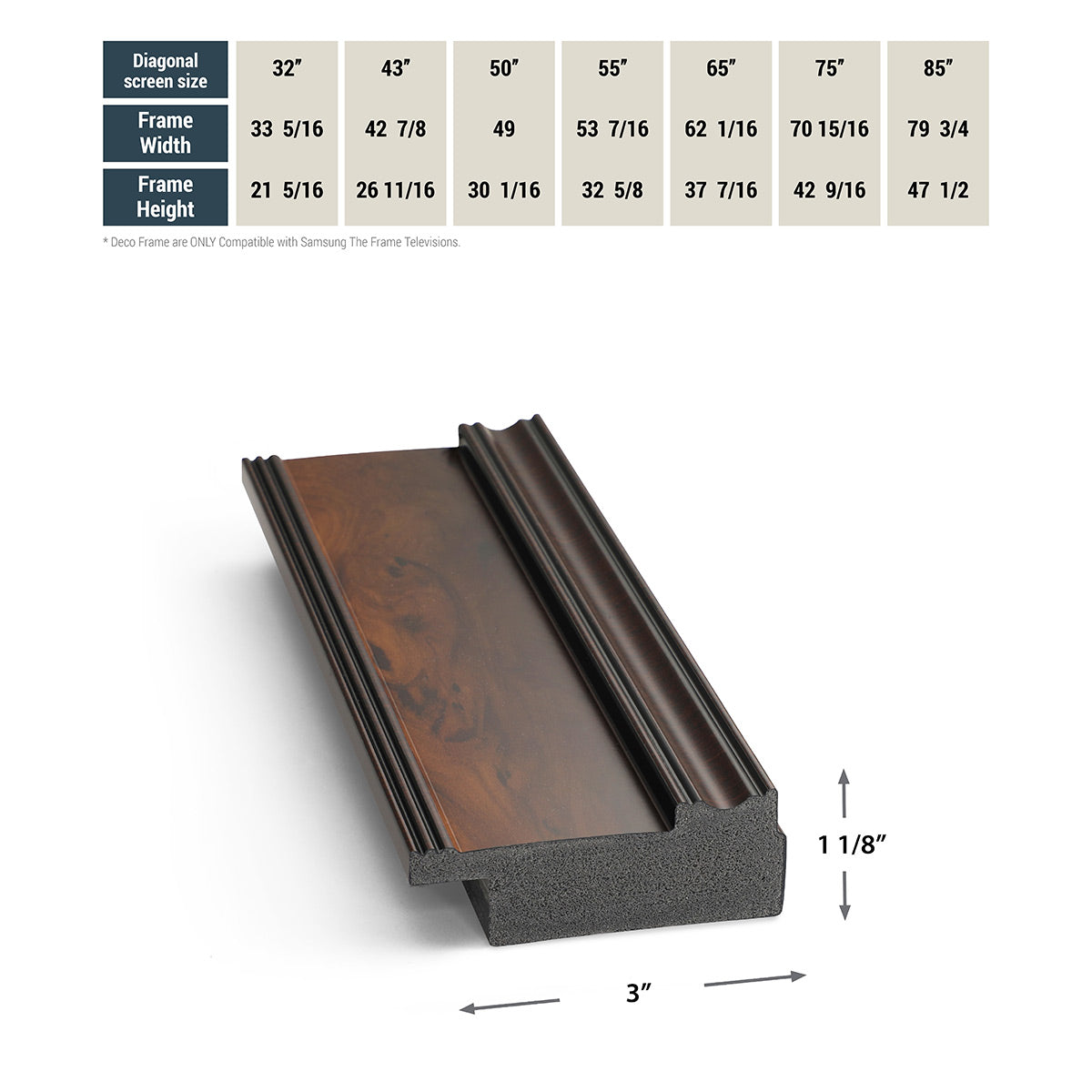 Deco TV Frames 55" Frame for Samsung The Frame TV 2021-2024 (Burlwood)
