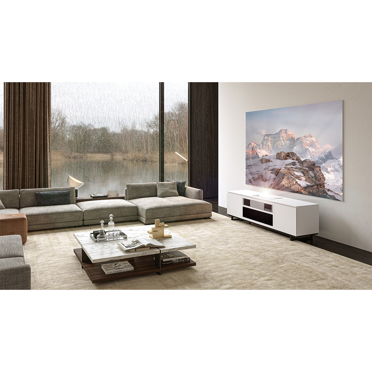Salamander Miami 245 UST Projector Integrated Cabinet for Samsung LSP9TF (Gloss White)