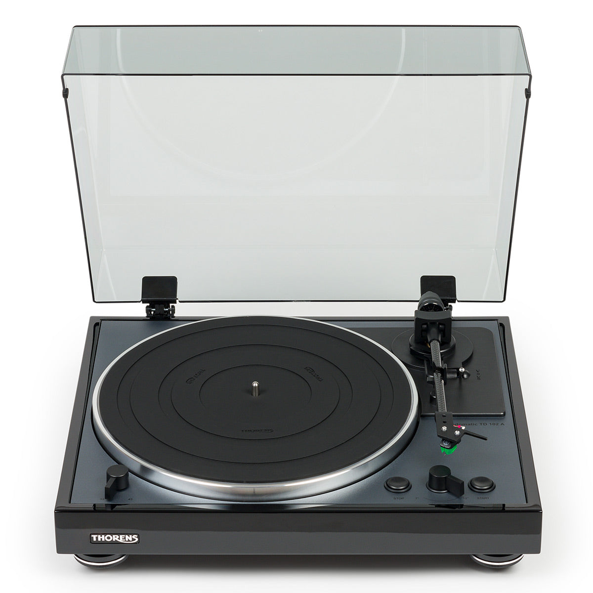 Thorens TD 102 A Fully Automatic Turntable with Integrated Switchable MM Phono Preamplifier (Black High-Gloss)