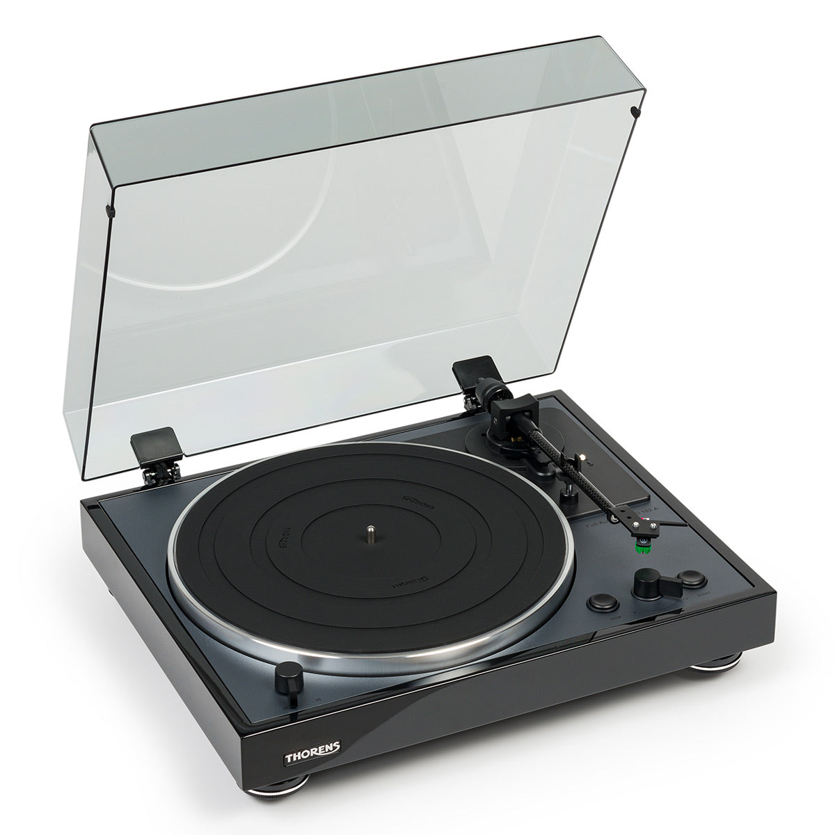 Thorens TD 102 A Fully Automatic Turntable with Integrated Switchable MM Phono Preamplifier (Black High-Gloss)
