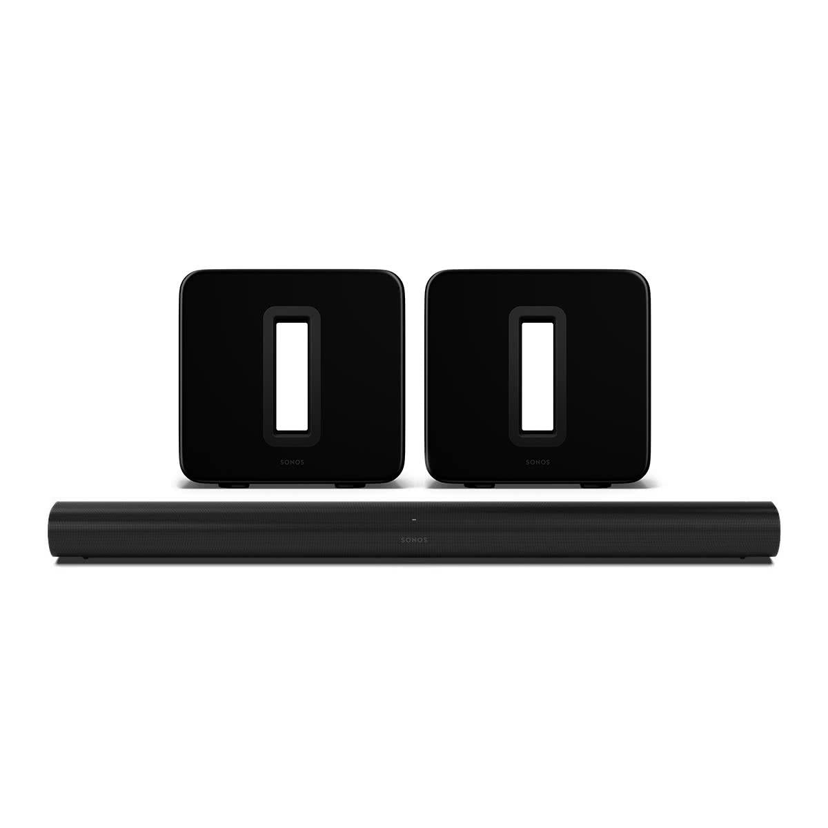Sonos Entertainment Set with Arc Wireless Dolby Atmos Sound Bar and Gen 3. Subwoofers - Pair (Black)