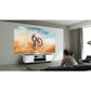 Salamander Chameleon Collection Miami 245S Dual Speaker Grill Projector Integrated Cabinet for LG HU85LA Projector (Gloss Warm White)