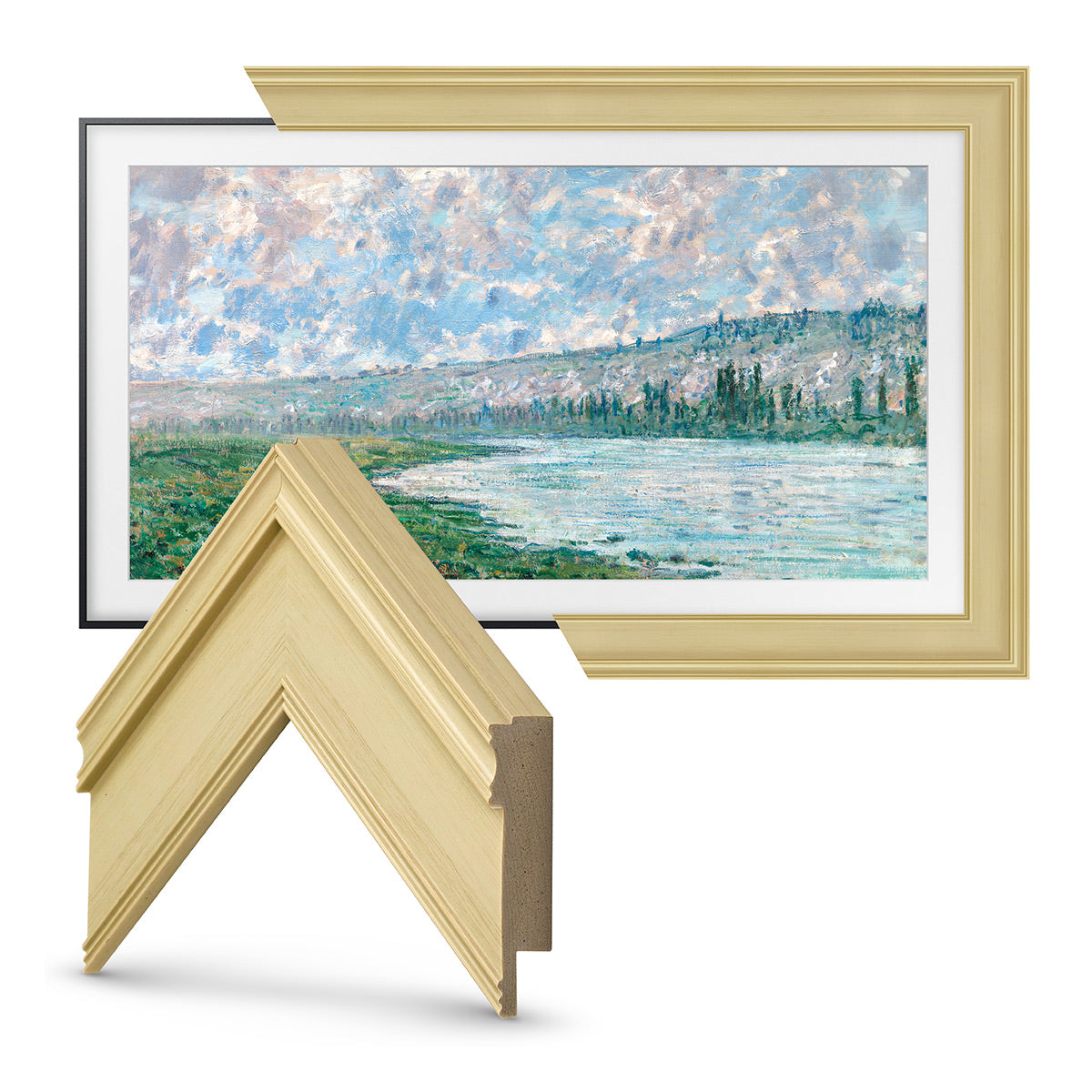 Deco TV Frames 65" Frame for Samsung The Frame TV 2021-2024 (Antique White)