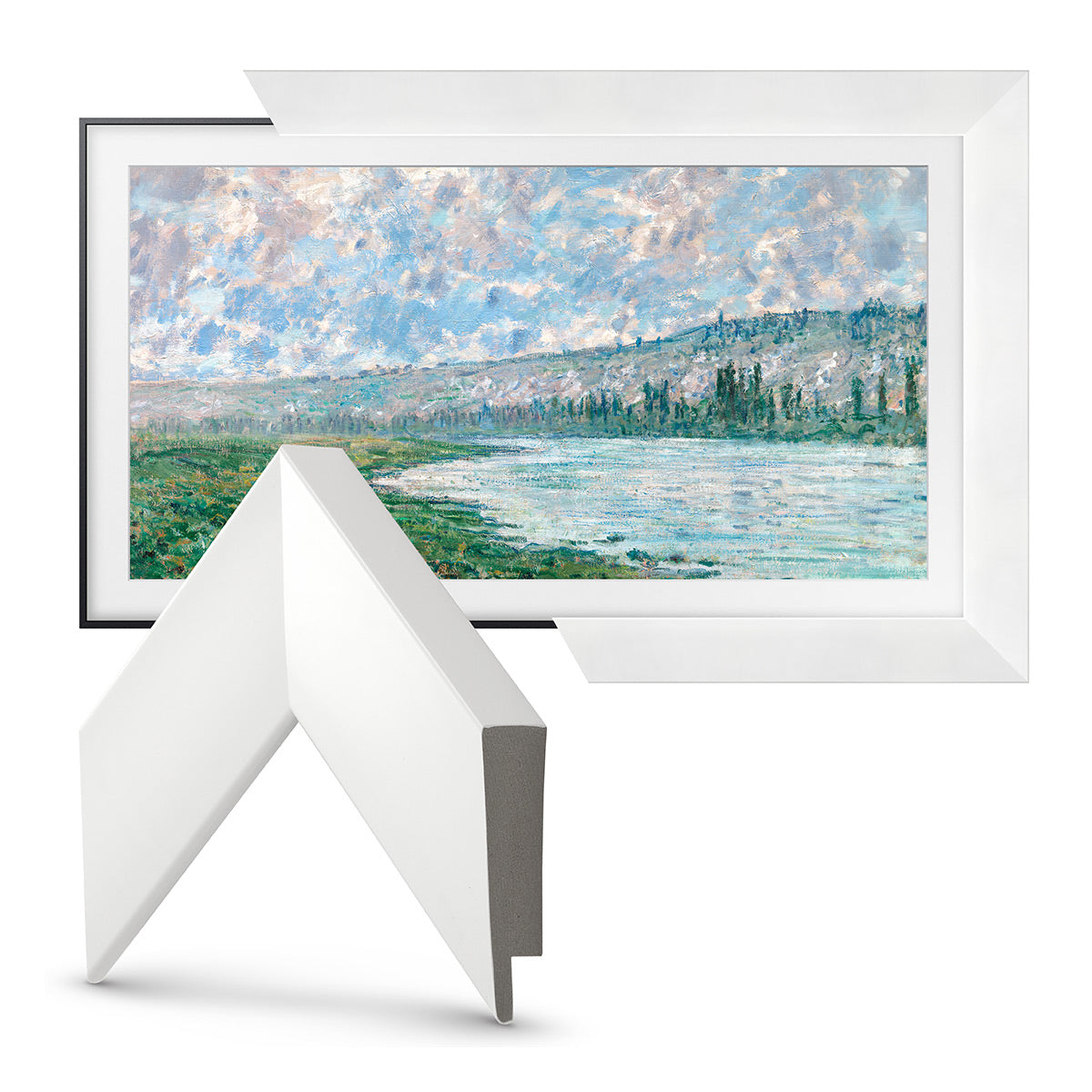 Deco TV Frames 65" Customizable Frame for Samsung The Frame TV 2021-2023 (Gloss White)