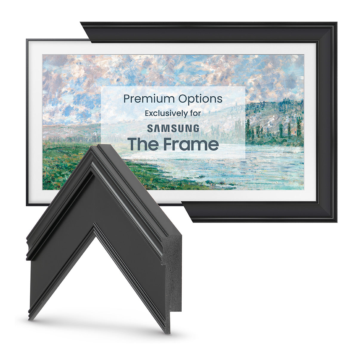 Deco TV Frames Customizable Frame for Samsung The Frame 2021 55" TV (Antique Black)