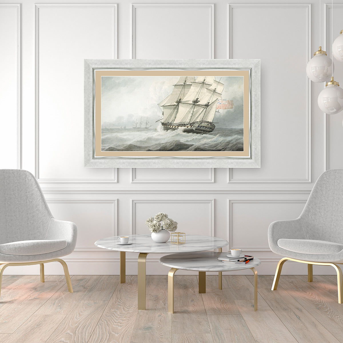 Deco TV Frames 55" Frame for Samsung The Frame TV 2021-2024 (Contemporary Silver)
