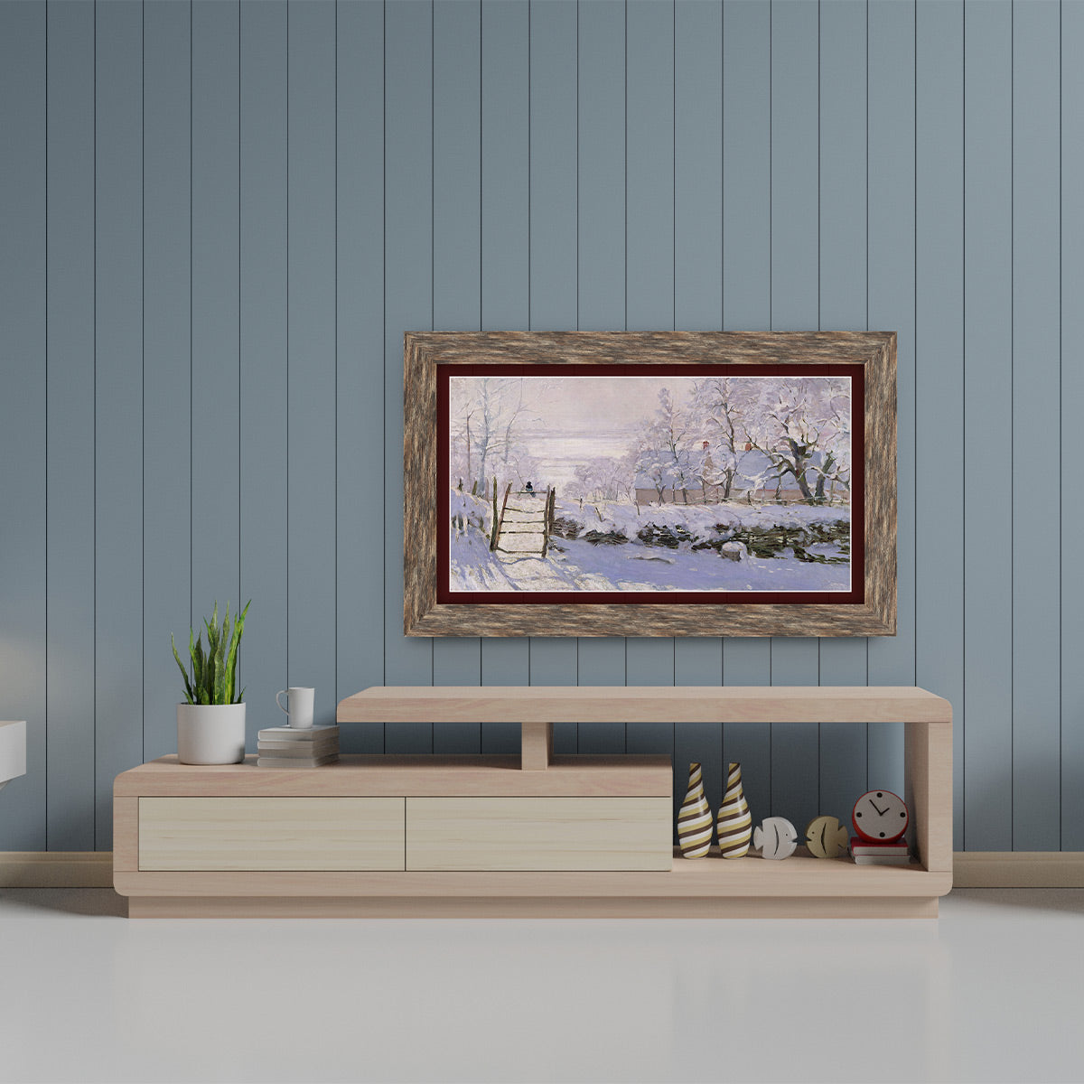Deco TV Frames 55" Frame for Samsung The Frame TV 2021-2024 (Distressed Barnwood)