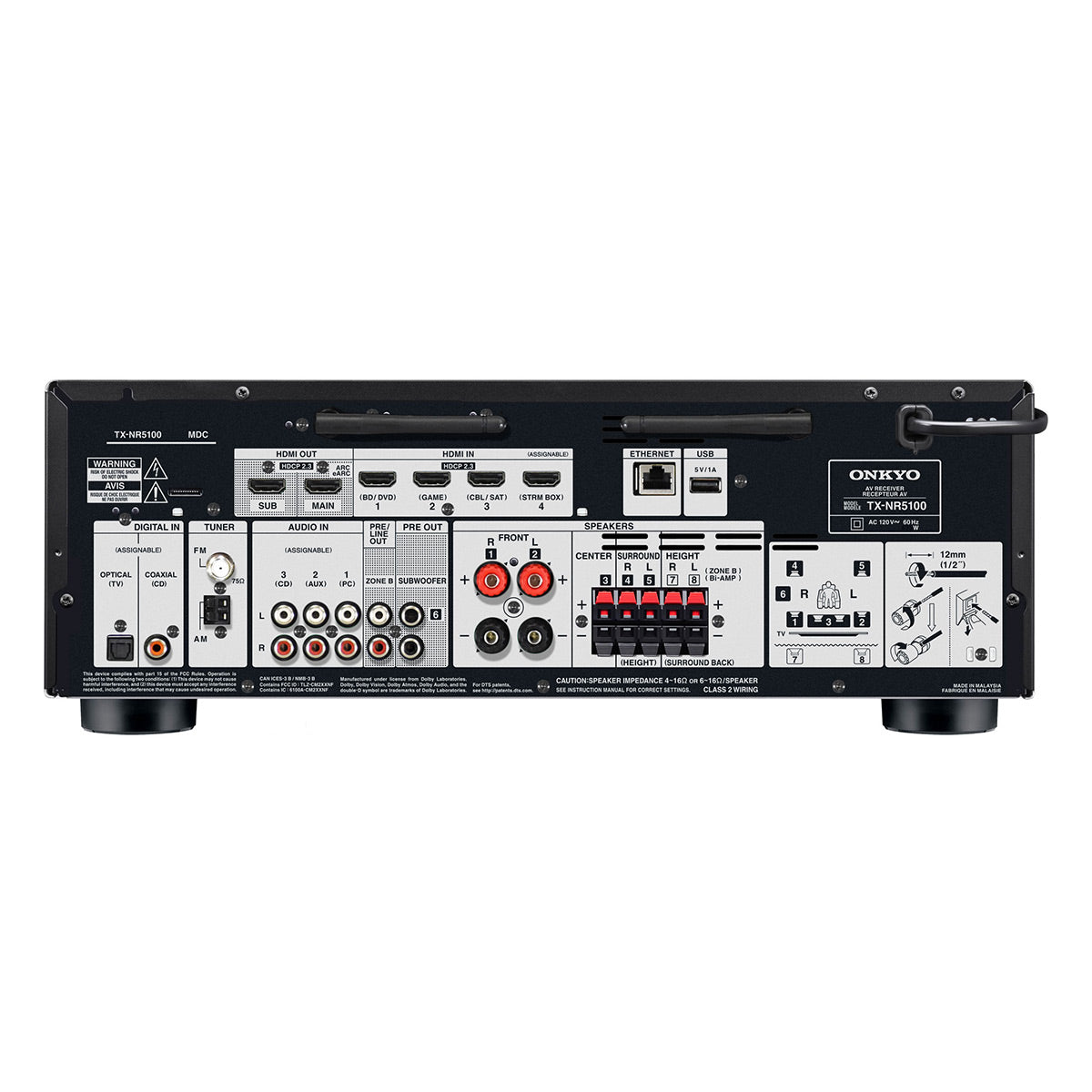 Onkyo TX-NR5100 7.2-Channel 8K AV Receiver with Built-In Bluetooth