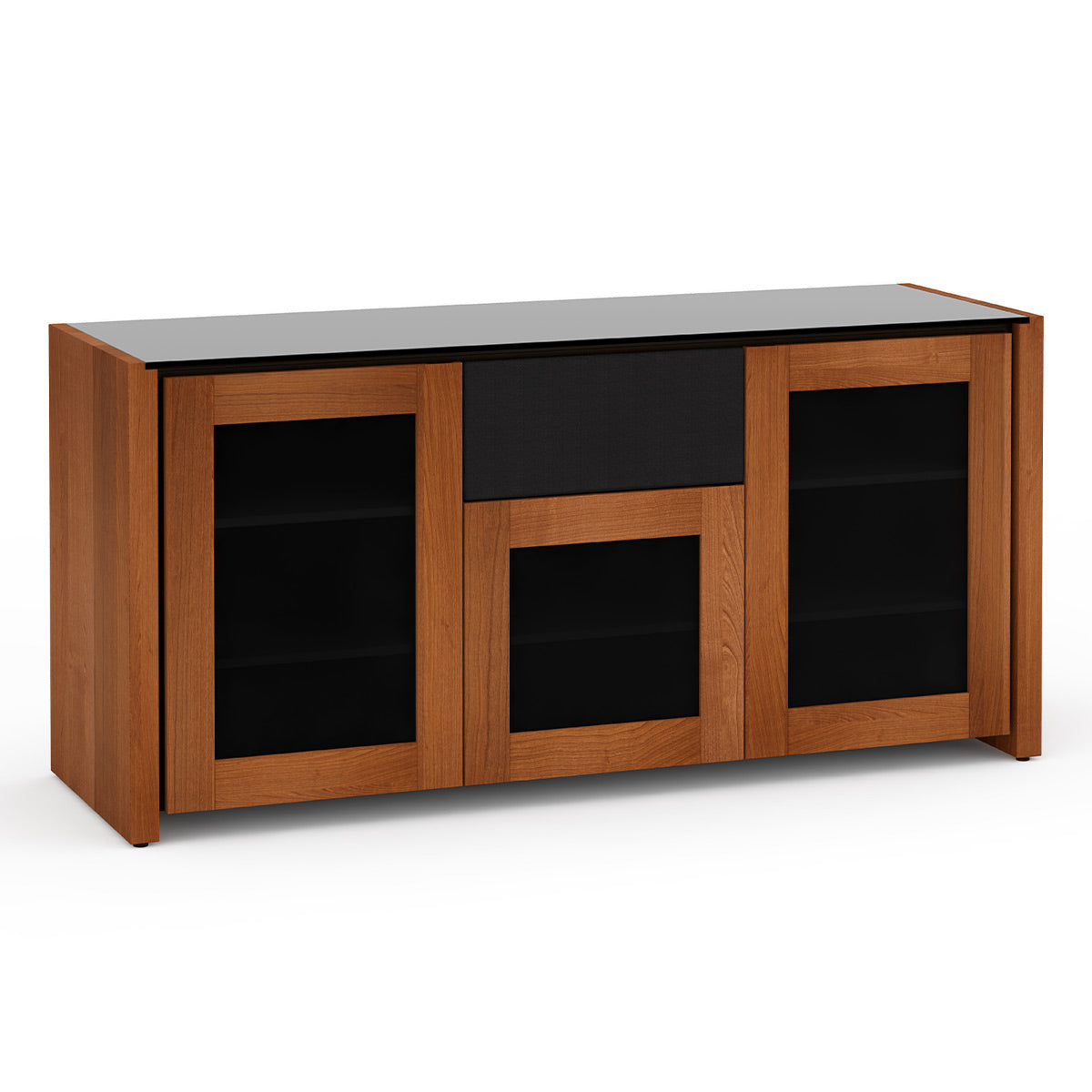 Salamander Chameleon Collection Corsica 336 Triple Speaker Integrated Cabinet (Thick Cherry with Black Glass Top)