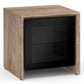 Salamander Chameleon Collection Barcelona 217 AV Cabinet (Natural Walnut with Black Glass Doors)