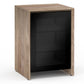 Salamander Chameleon Collection Barcelona 317 Single-Width Audio Cabinet (Natural Walnut with Black Glass Doors)