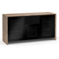 Salamander Chameleon Collection Barcelona 336 Triple Speaker Integrated Cabinet (Natural Walnut with Black Glass Doors)
